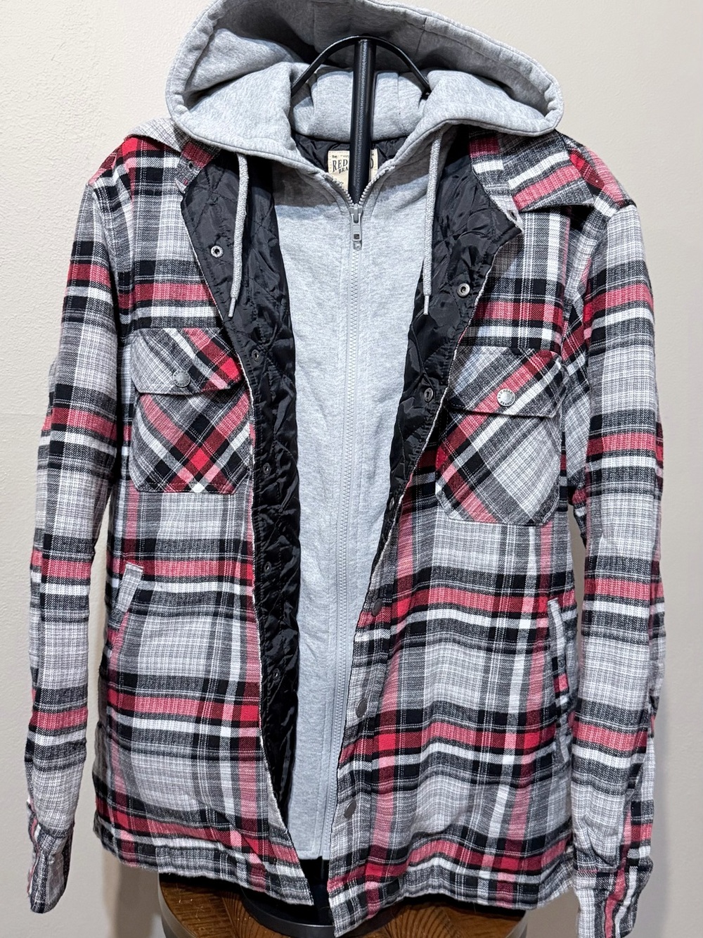 RedHead Plaid Hooded Lined Shacket Jacket  Size L duck deer stand ready heavy